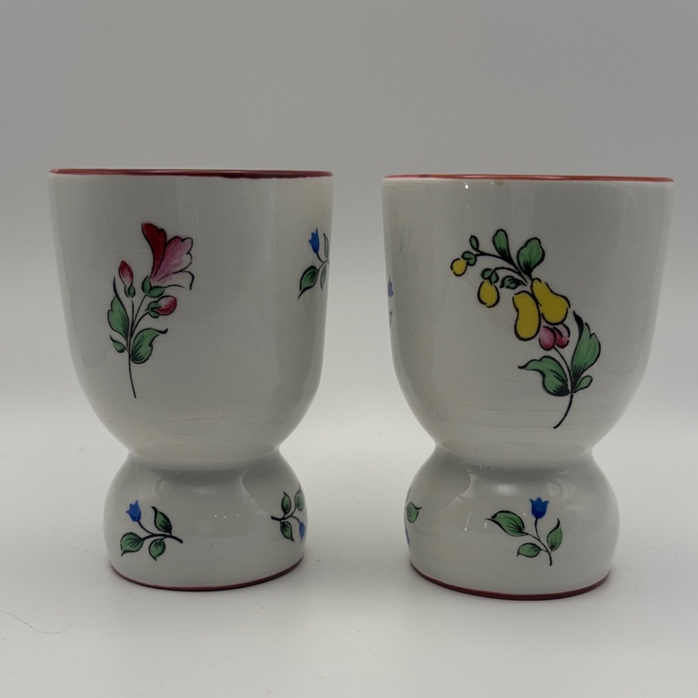 Set of 2 K&G Luneville France‎ 3-1/2" Double Egg Cup